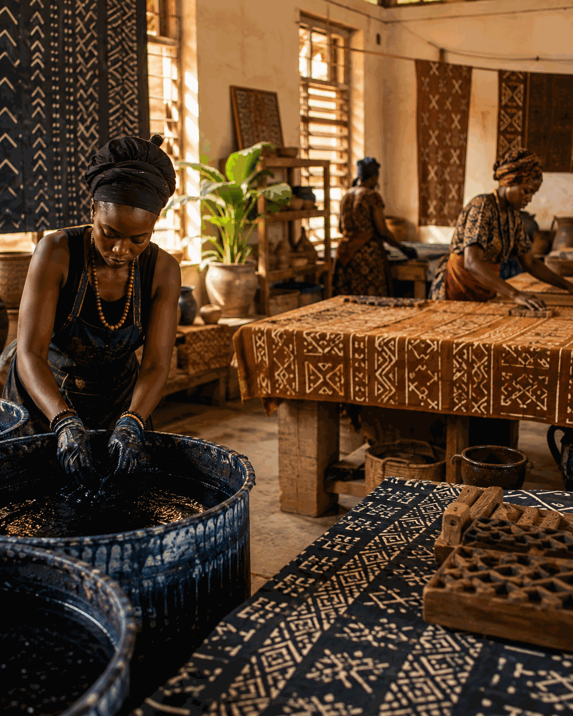 Artisan at work in the Luméa workshop